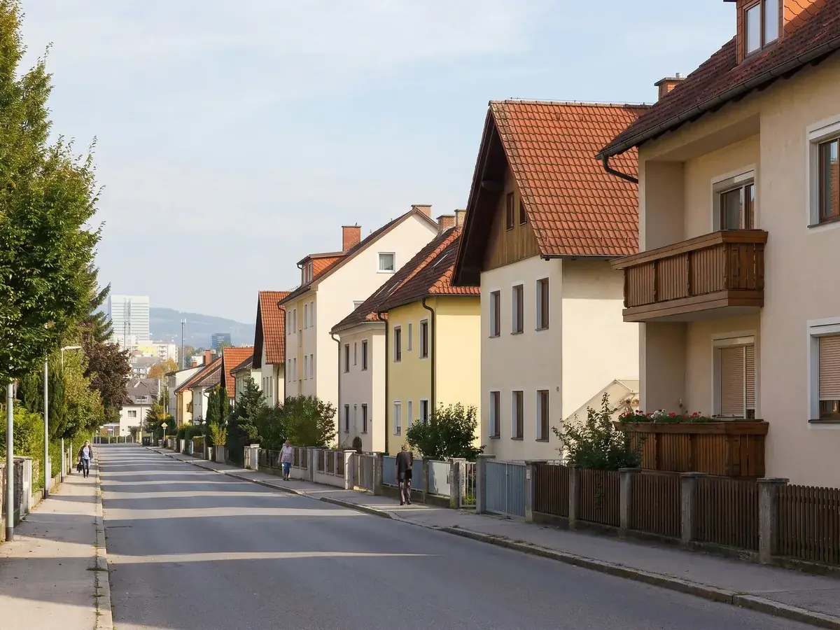 Wohnbebauung, wie sie für Leonding typisch ist