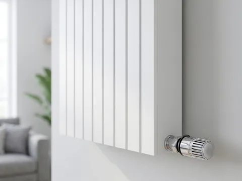 Moderner Heizkörper mit Thermostat